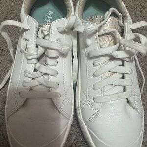 Dr. Scholl's White and Gold Women's Sneakers Time Off